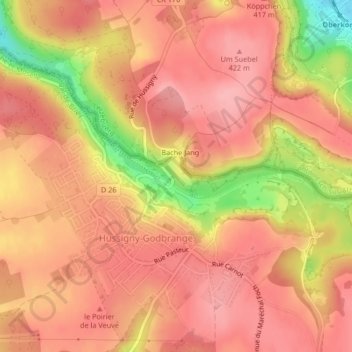Le Bois d'Huile topographic map, elevation, terrain