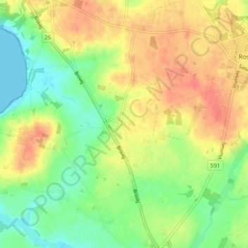 Bajlum topographic map, elevation, terrain