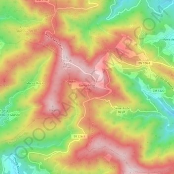 Gamarão de Cima topographic map, elevation, terrain