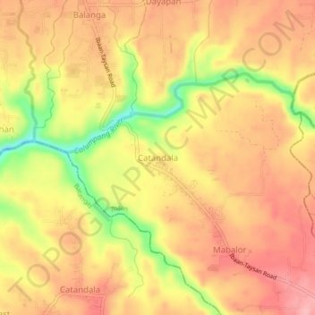 Catandala topographic map, elevation, terrain