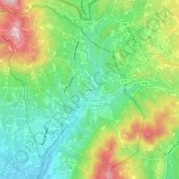Le Claux topographic map, elevation, terrain