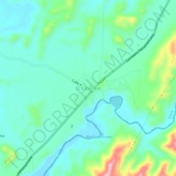 El Estrecho topographic map, elevation, terrain