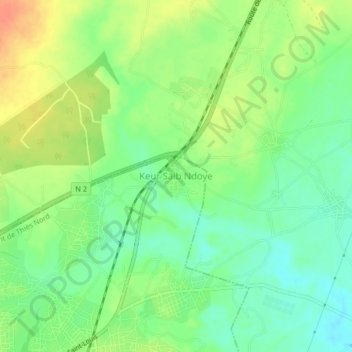 Keur Saib Ndoye topographic map, elevation, terrain