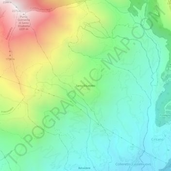 Santa Elisabetta topographic map, elevation, terrain