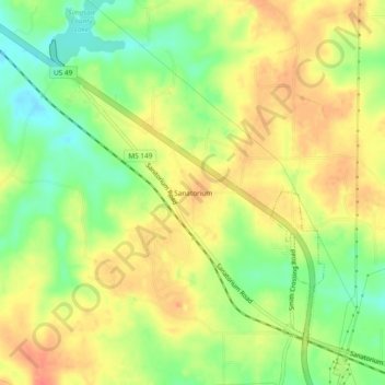 Sanatorium topographic map, elevation, terrain