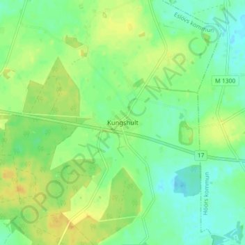Kungshult topographic map, elevation, terrain