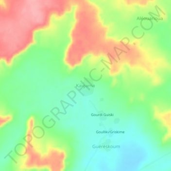 Kaigama topographic map, elevation, terrain