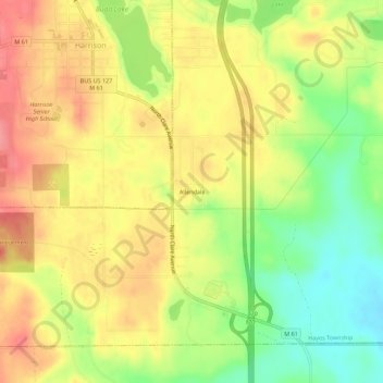 Allendale topographic map, elevation, terrain