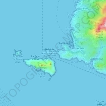 La Croisette topographic map, elevation, terrain