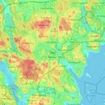 Täby topographic map, elevation, terrain