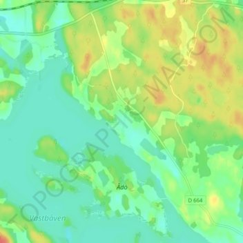 Hall topographic map, elevation, terrain