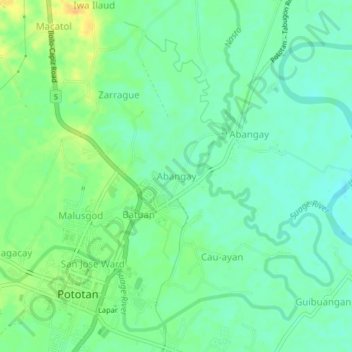 Abangay topographic map, elevation, terrain