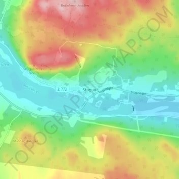 Stugun topographic map, elevation, terrain
