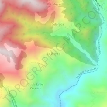 La Blanca topographic map, elevation, terrain