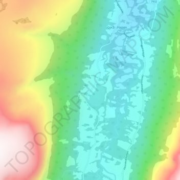 Jávri - Vatnet topographic map, elevation, terrain