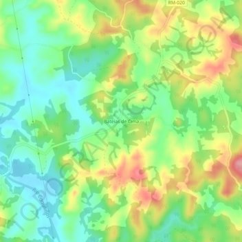 Bateias de Cima topographic map, elevation, terrain