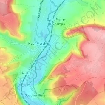 Le Catelet topographic map, elevation, terrain