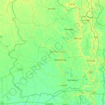 Muang Tia topographic map, elevation, terrain
