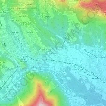 Santa Lucia topographic map, elevation, terrain