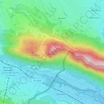 Falkenstein topographic map, elevation, terrain