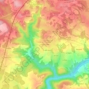 La Maisonnette topographic map, elevation, terrain