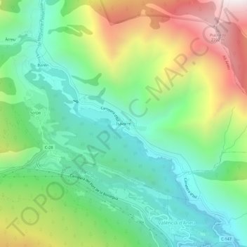 Isavarre topographic map, elevation, terrain
