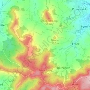 Gubitzmoos topographic map, elevation, terrain