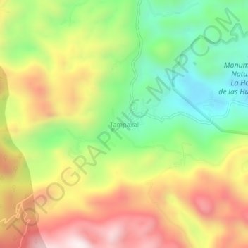 Tampaxal topographic map, elevation, terrain