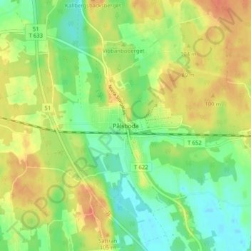 Pålsboda topographic map, elevation, terrain