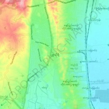 Poke Ba Thi Ri topographic map, elevation, terrain