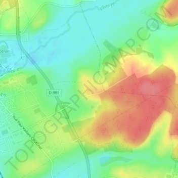 Ligniere topographic map, elevation, terrain