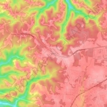 Ensor topographic map, elevation, terrain