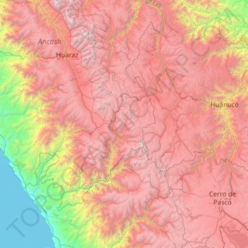 Provincia de Bolognesi topographic map, elevation, terrain