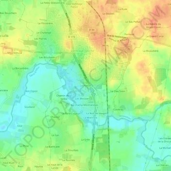 Le Poncel topographic map, elevation, terrain
