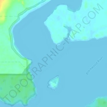 Hardy Inlet topographic map, elevation, terrain