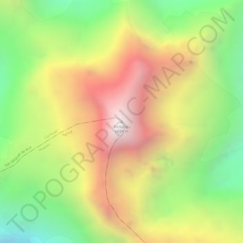 Tocllaraju topographic map, elevation, terrain