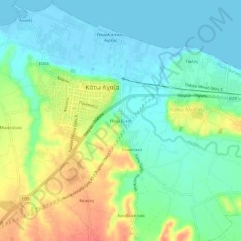 Piso Sykia topographic map, elevation, terrain