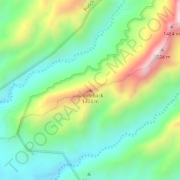 Saddleback topographic map, elevation, terrain