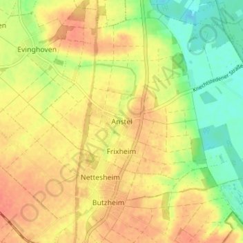 Anstel topographic map, elevation, terrain