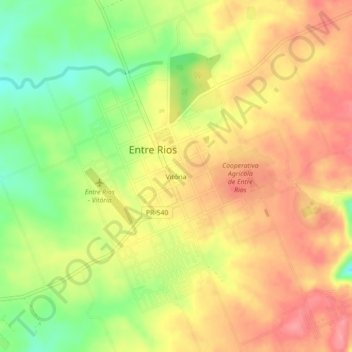 Vitória topographic map, elevation, terrain