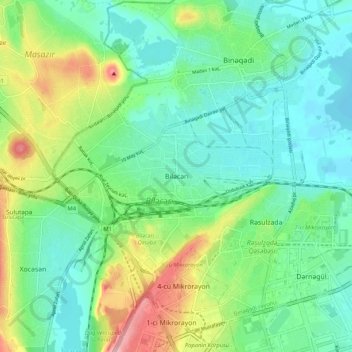Baladjary topographic map, elevation, terrain