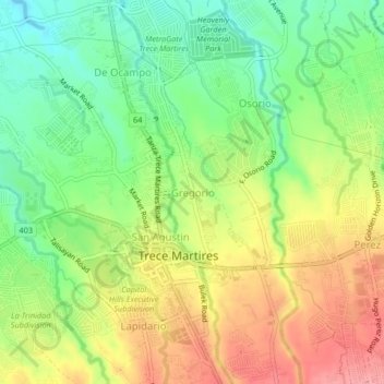 Gregorio topographic map, elevation, terrain