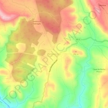 Penhascoso topographic map, elevation, terrain