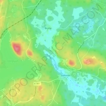 Aspe topographic map, elevation, terrain