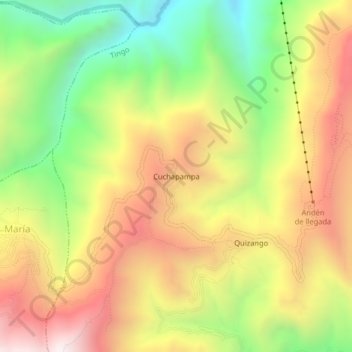 Cuchapampa topographic map, elevation, terrain