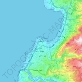 Kaslik topographic map, elevation, terrain