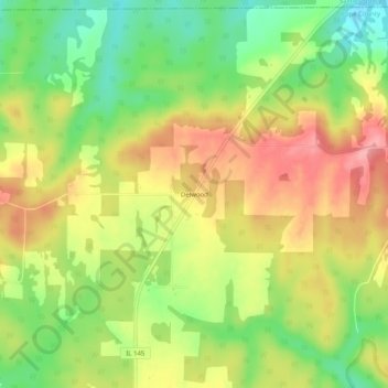 Delwood topographic map, elevation, terrain