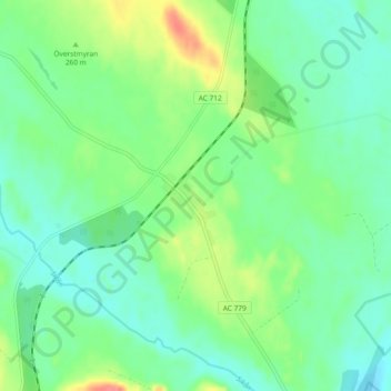 Åsträsk topographic map, elevation, terrain