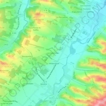 Les Cabanettes topographic map, elevation, terrain