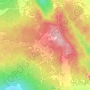 Kras topographic map, elevation, terrain